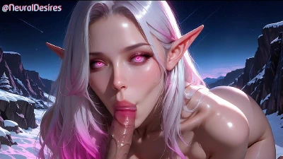 Magical Blonde Pink Elf Fucking In The Snow ~ AI-Generated