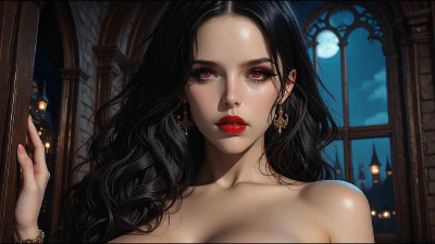 Cover for 'Crimson Vampire's Sexy Thirst ~ AI-Generated'