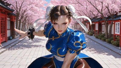 Chun Li Blossoms And Sunlight (AI)