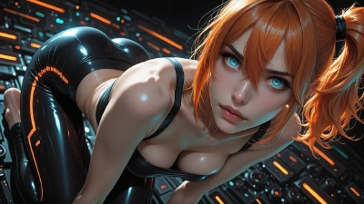 Orange Heat In Liquid Black (AI)